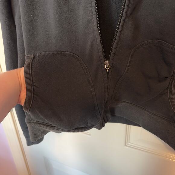 Aeropostale Y2K Full Zip Hoodie Jacket Size XL Gray Spell Out Embroidered Logo - Picture 11 of 12